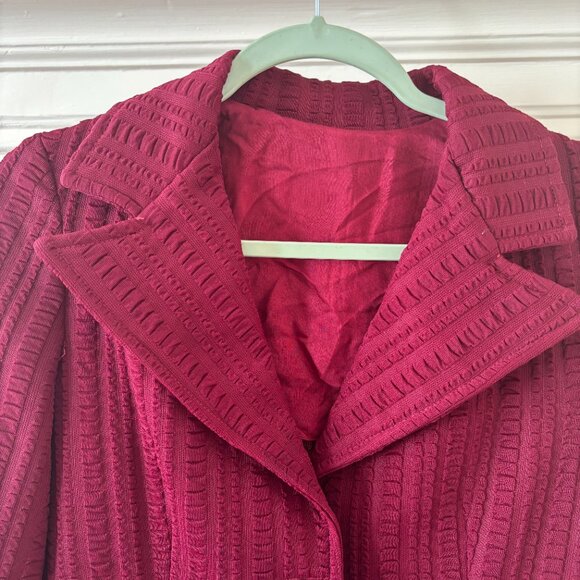 70s Vintage Western Union Made in the USA Burgundy Coat Wardrobe Maker MEDIUM - Picture 5 of 6
